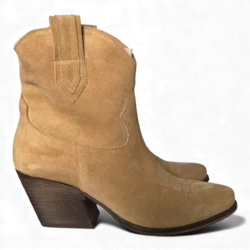 Leila Lion Bottes de cowboy/biker en daim