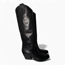 Nabiki Nero Bottes de cowboy/motard en cuir