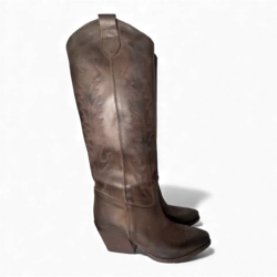 Nabiki Bottes de cowboy/motard en cuir Testa di Moro