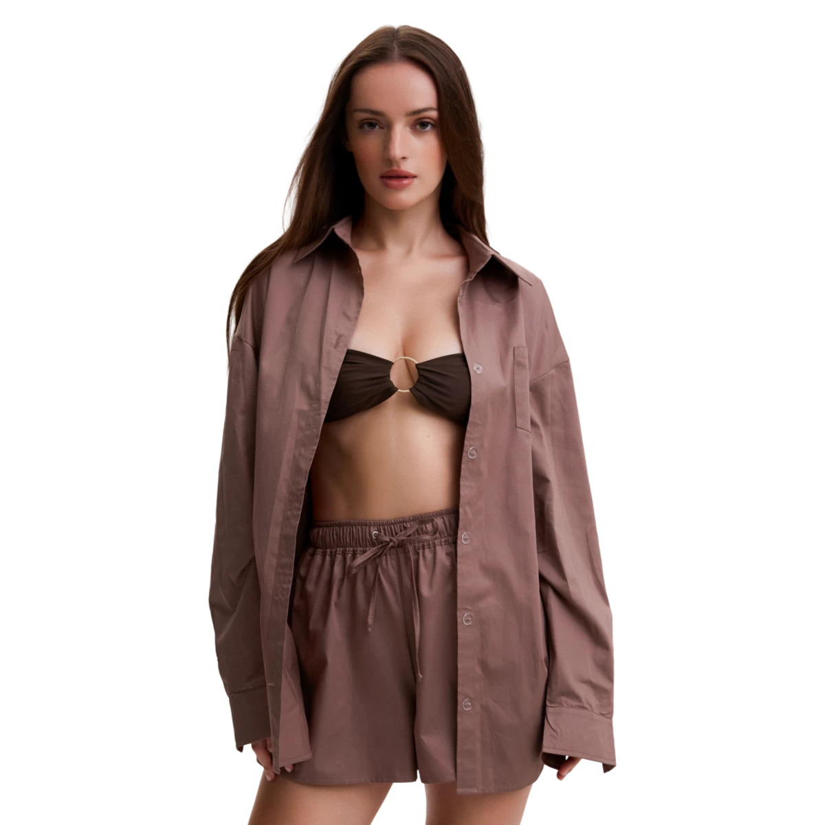 Brauner Baumwollanzug