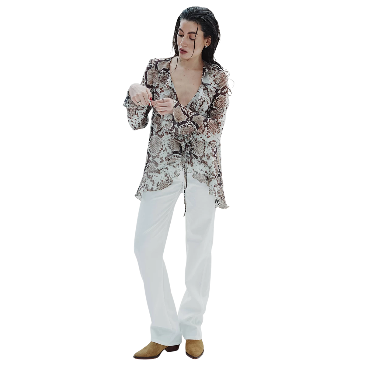 Schlangenmuster Bluse