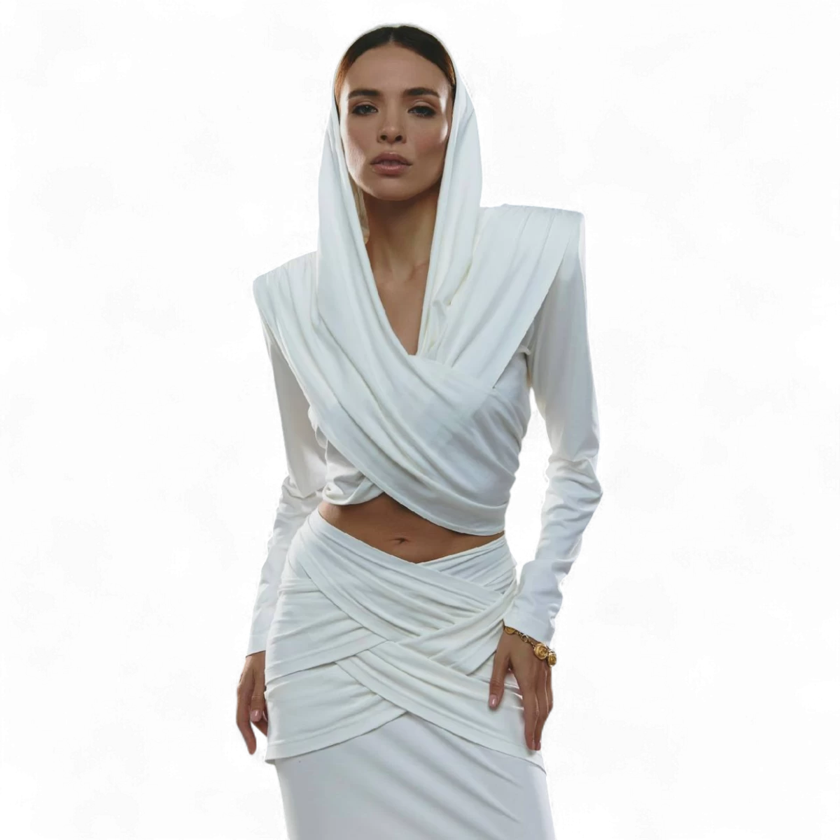 Ensemble deux pièces avec haut et jupe midi