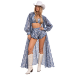 Blue Floral Tencel Drei-Teile-Set