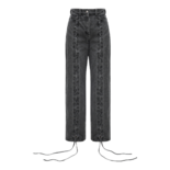 Graue Jeans mit Schnürsenkeln