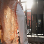 Vestido largo de verano de encaje naranja