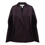 Chaqueta de seda con mangas color ciruela burdeos