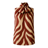 Блузка без рукавів із зебровим принтом