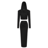 Two-piece set with top and midi skirt