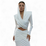 Two-piece set with top and midi skirt