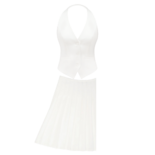 白色套装：背心与裙子