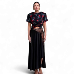 Jupe en satin asymétrique