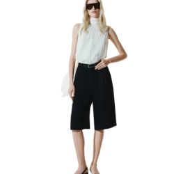 Shorts bermuda en lin noir