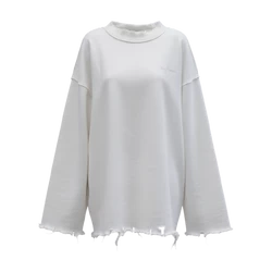 Top de Manga Larga Blanco Desgastado
