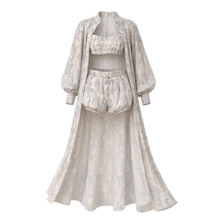 Ivory Ornament Tencel Three-Piece Set