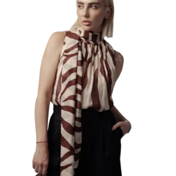 Blouse à manches courtes à imprimé zèbre