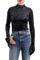 Top en velours avec gant