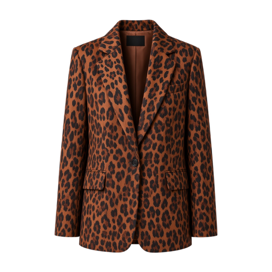 Brown Leopard Print Jacke