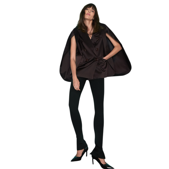 Chaqueta de seda con mangas color ciruela burdeos