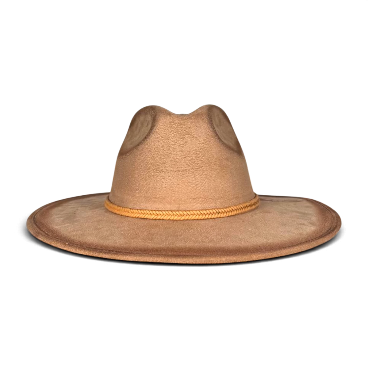 Beige Wildleder Fedora Hut