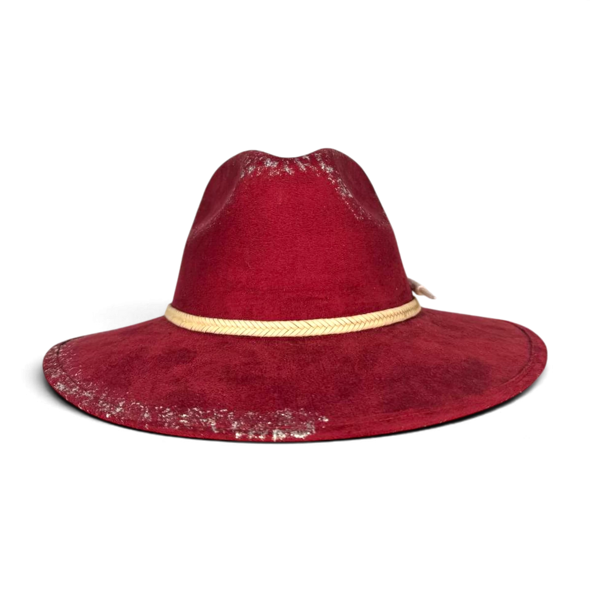 Burgundy Suede Fedora Hat