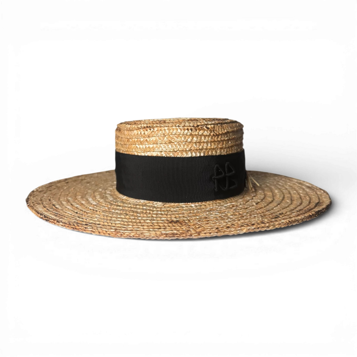 Certainly! Here's the translation:

```html
装饰草编平顶硬草帽
```