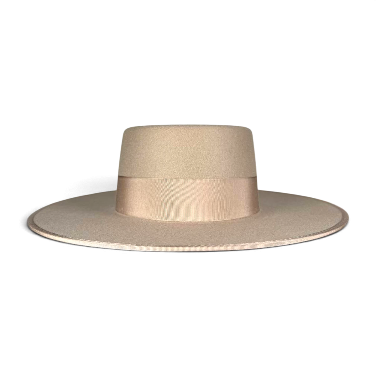 Sombrero Canotier de Fieltro Beige