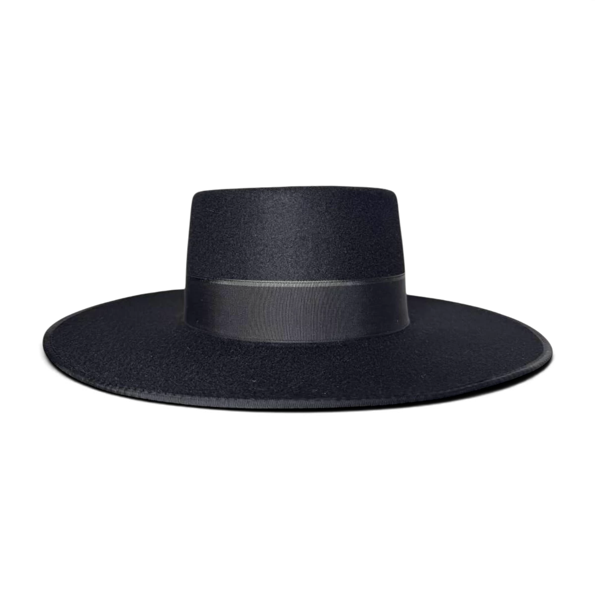 Felt Black Canotier Hat