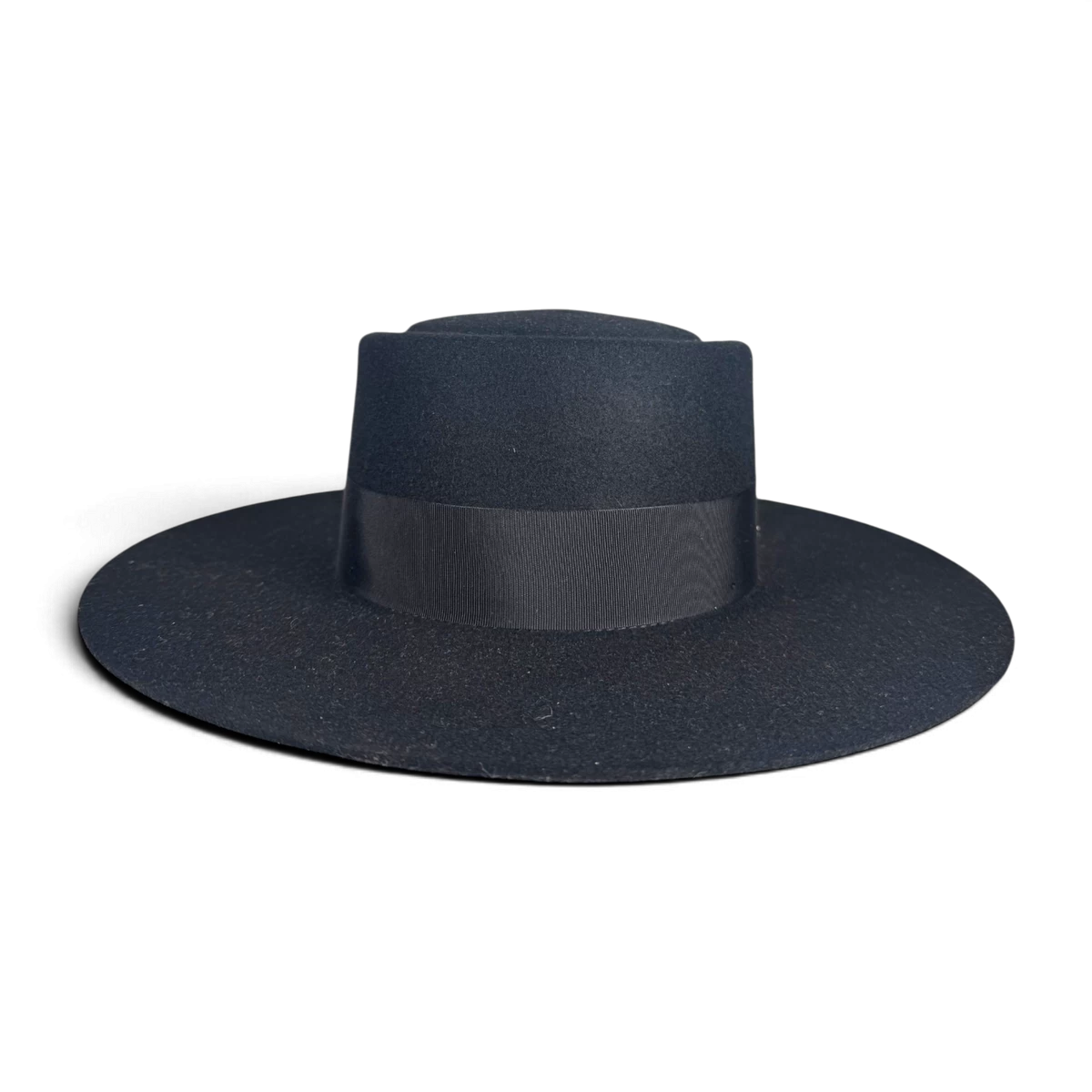 Felt Black Canotier Hat