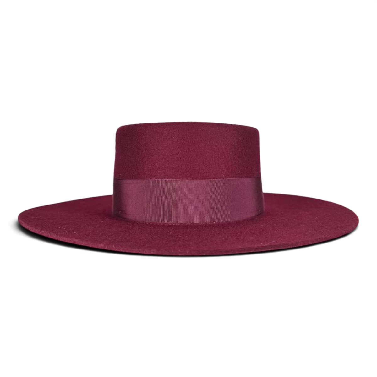 Felt Burgundy Canotier Hat