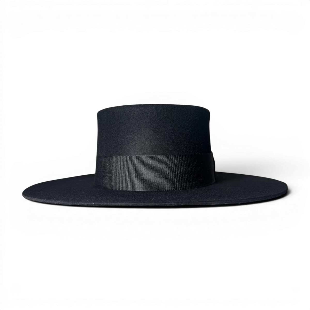 Florence black canotier hat