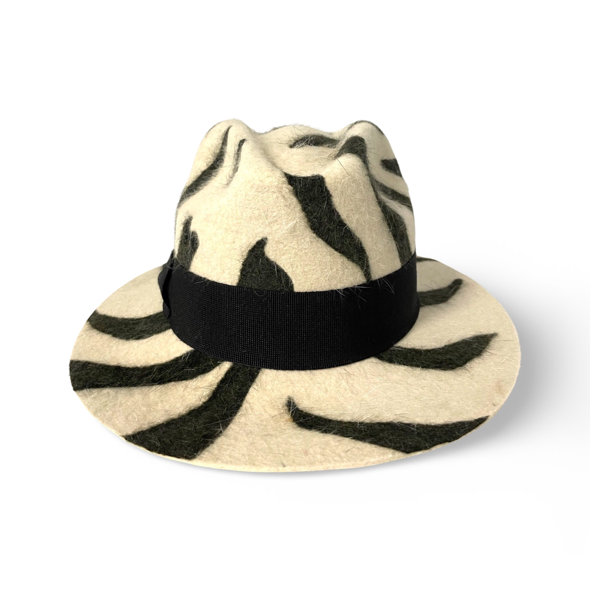 White store Zebra Print Fedora Hat