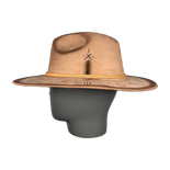 Beige Wildleder Fedora Hut