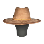 Beige Wildleder Fedora Hut