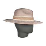 Beige Suede Fedora with Feather