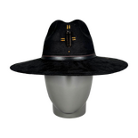 Certainly! Here is the translated HTML content:

Schwarzer Wildleder-Fedora mit Quarz
