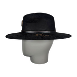 Certainly! Here is the translated HTML content:

Schwarzer Wildleder-Fedora mit Quarz
