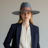Blue Suede Fedora with Quartz