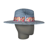 Blue Suede Fedora with Quartz