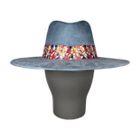 Blue Suede Fedora with Quartz