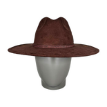 Brown Suede Fedora with Quartz