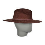 Brown Suede Fedora with Quartz