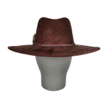 Brown Suede Fedora with Quartz