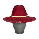 Burgundy Suede Fedora Hat