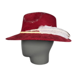 Burgundy Suede Fedora Hat