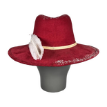 Burgundy Suede Fedora Hat