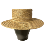 Chain Embellished Straw Boater Hat