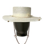 Chain Strap Sisal Canotier Hat