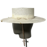 Chain Strap Sisal Canotier Hat