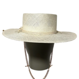 Chain Strap Sisal Canotier Hat