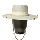 Chain Strap Sisal Gambler Hat